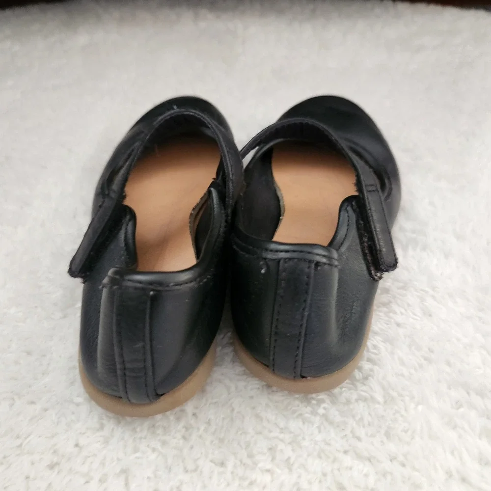Old‎ Navy Girls Black Faux Leather Mary Jane Flats Shoes Size 10